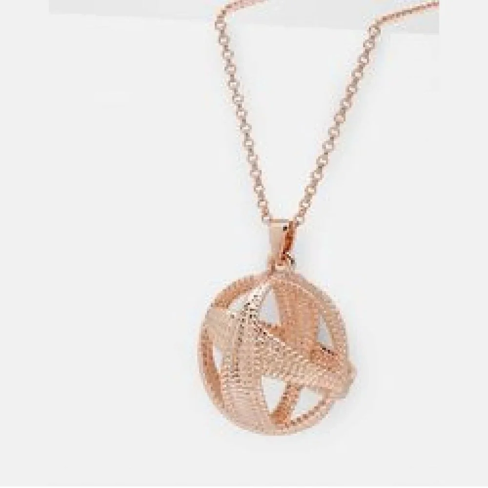 Ted Baker Textured ROSE GOLD Rope Ball Necklace